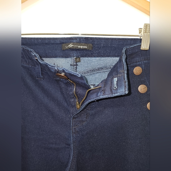 AZ Denim size8 Dark Wash Jeans w/ Sailor Type Buttons On the Sides. Zips In... - Picture 7 of 8